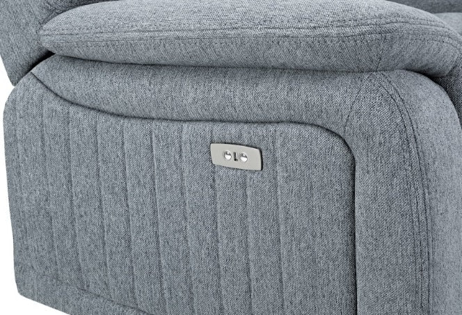 Linden Fabric Electric Recliner Arm Chair In Grey