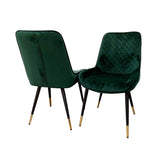 Luna Emerald Green Velvet Dining Chairs in Pair