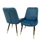 Luna Navy Blue Velvet Dining Chairs in Pairs