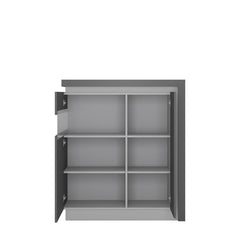 Lyon 2 Door Designer Cabinet (LH) in Platinum/Light Grey Gloss - Furniture One Shop