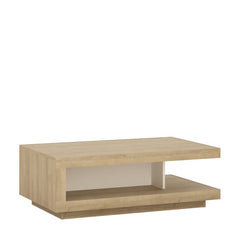 Lyon Designer Coffee Table in Riviera Oak/White High Gloss - Furniture One Shop