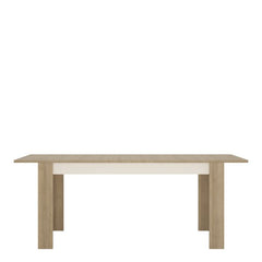 Lyon Large Extending Dining Table 160-200cm in Riviera Oak/White High Gloss - Furniture One Shop