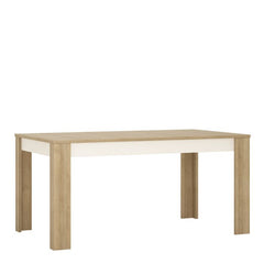 Lyon Large Extending Dining Table 160-200cm in Riviera Oak/White High Gloss - Furniture One Shop