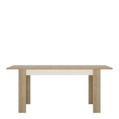 Lyon Medium Extending Dining Table 140-180cm in Riviera Oak/White High Gloss - Furniture One Shop
