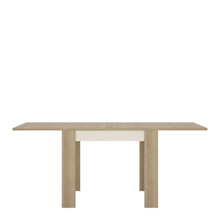 Lyon Small Extending Dining Table 90-180cm in Riviera Oak/White High Gloss - Furniture One Shop