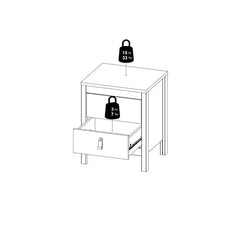Madrid Bedside Table 2 drawers in Matt Black - Furniture One Shop