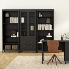 Madrid Bookcase in Black - Furniture One Shop