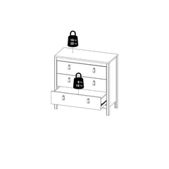 Madrid Chest 3 drawers in Matt Black - Furniture One Shop