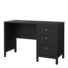 Madrid Desk 3 drawers Matt Black - Furniture One Shop