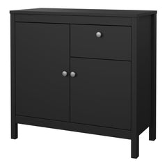 Madrid Sideboard 2 Doors 1 Drawer in Matt Black - Furniture One Shop
