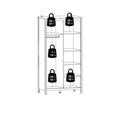 Madrid Wardrobe with 2 Doors in Matt Black - Furniture One Shop