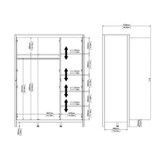 Madrid Wardrobe with 3 Doors in Matt Black