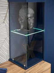 Marino Wooden Entertainment Unit in Navy & Oak Flagstaff - Furniture One Shop