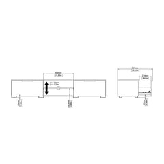 Match TV Unit 2 Drawers 2 Shelf in White High Gloss - Furniture One Shop