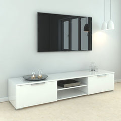 Match TV Unit 2 Drawers 2 Shelf in White High Gloss - Furniture One Shop