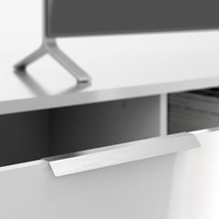 Match TV Unit 2 Drawers 2 Shelf in White High Gloss - Furniture One Shop