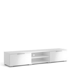 Match TV Unit 2 Drawers 2 Shelf in White High Gloss - Furniture One Shop