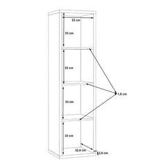 Mauro Tall Narrow Bookcase in Artisan Oak - Furniture One Shop