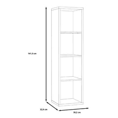 Mauro Tall Narrow Bookcase in Matt Black - Furniture One Shop