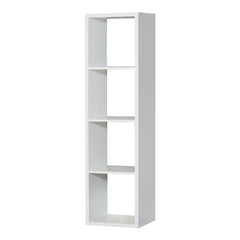 Mauro Tall Narrow Bookcase in Matt White - Furniture One Shop