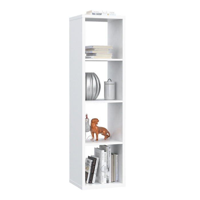 Mauro Tall Narrow Bookcase in Matt White