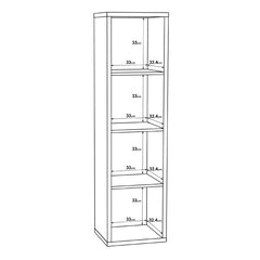 Mauro Tall Narrow Bookcase in Matt White - Furniture One Shop