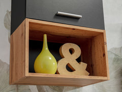 Maze II Wooden Entertainment Unit in Black Matt & Oak Wotan - Furniture One Shop