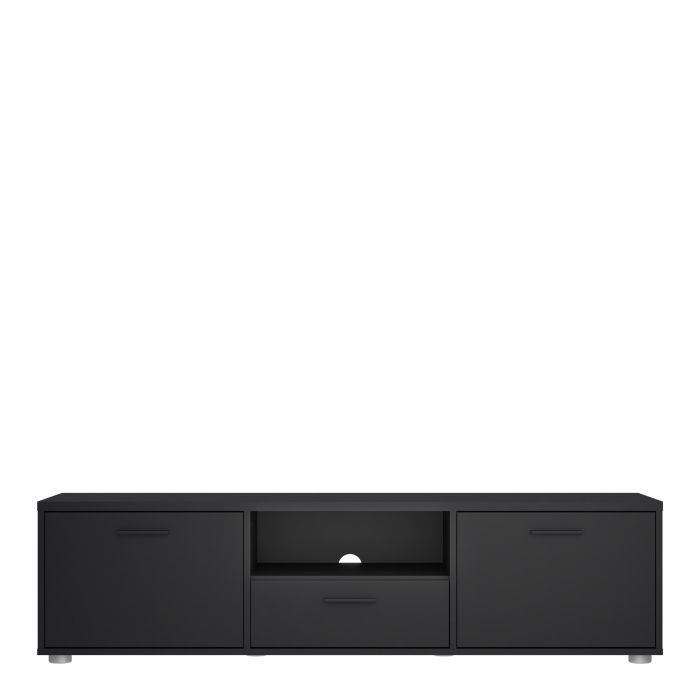 Media TV-unit with 2 doors 1 drawer 147 cm Black - UK