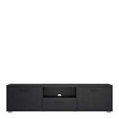 Media TV-unit with 2 doors 1 drawer 147 cm Black - UK - Furniture One Shop