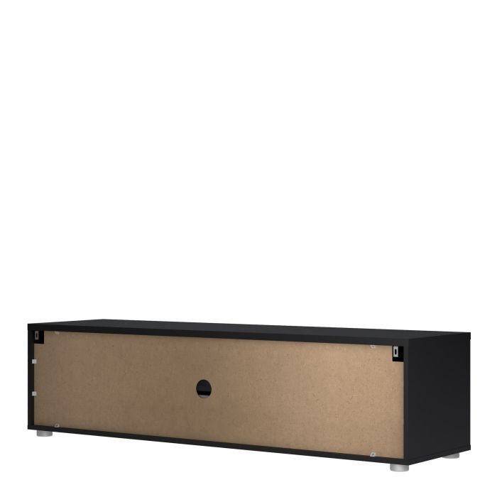 Media TV-unit with 2 doors 1 drawer 147 cm Black - UK