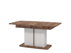 Merlot White Gloss And Warm Oak Extending Dining Table