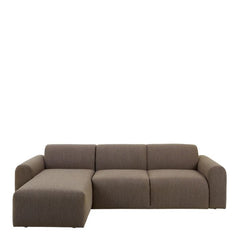 Midfield Fabric Left Hand 3 Seater Corner Sofa In Taupe - Furniture One Shop