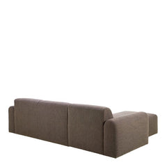 Midfield Fabric Left Hand 3 Seater Corner Sofa In Taupe - Furniture One Shop