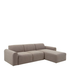 Midfield Fabric Right Hand 3 Seater Corner Sofa In Beige - Furniture One Shop