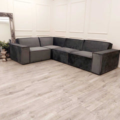 Midland Corner Sofa in Steel - Furniture One Shop