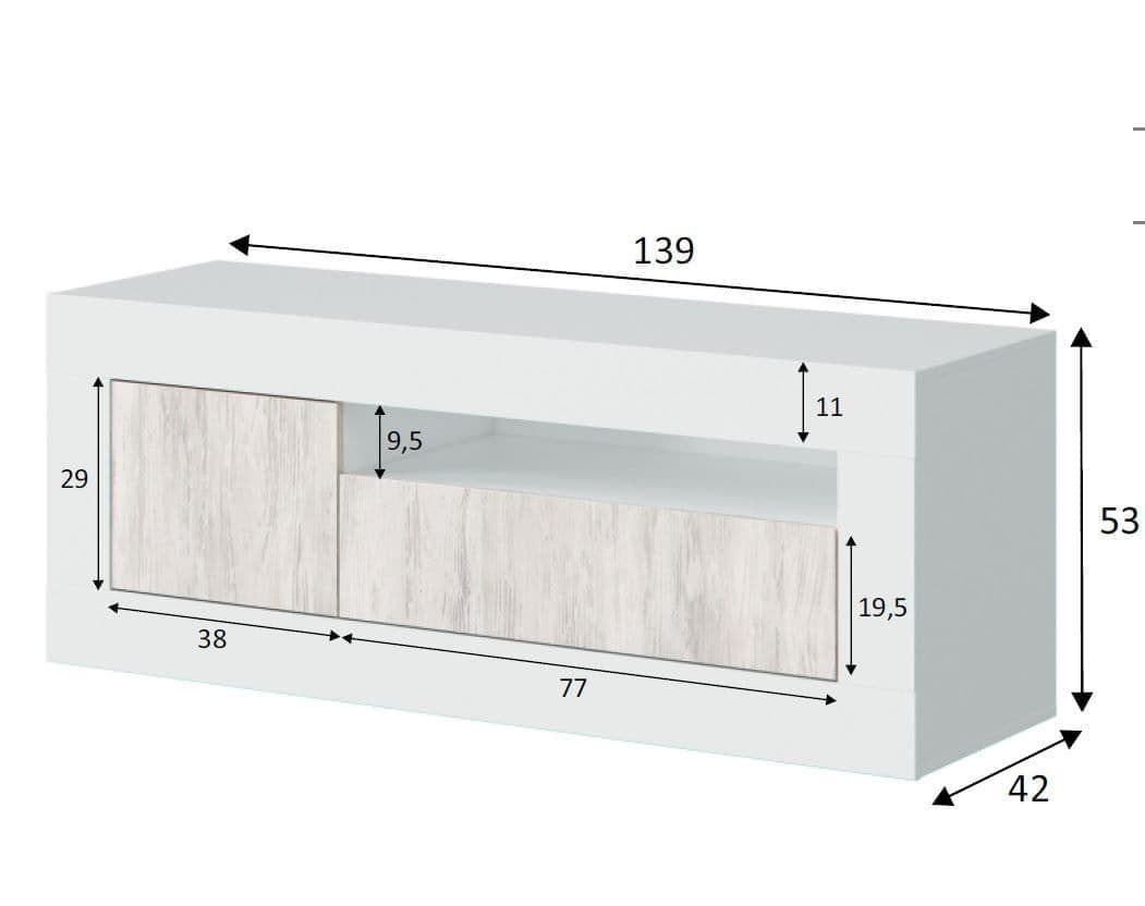 Montreal TV Stand In White And Wood Effect