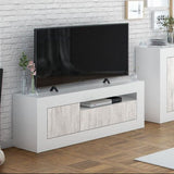 Montreal TV Stand In White And Wood Effect