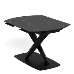 Morelle Oval Extending Dining Table in Black Ceramic 120–180cm