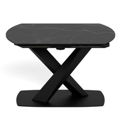 Morelle Oval Extending Dining Table in Black Ceramic 120–180cm