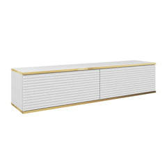 Moro Small Wooden Floating TV Unit in White - 135cm