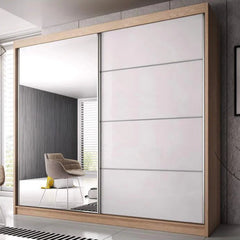 Multi 35 Wooden Wardrobe 233cm With 2 Sliding Doors In Oak Sonoma