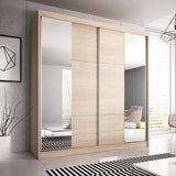 Multi Wooden Wardrobe With 2 Sliding Doors 233cm In Oak Sonoma