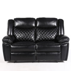 Myra Faux Leather 2 Seater Manual Recliner Sofa In Black