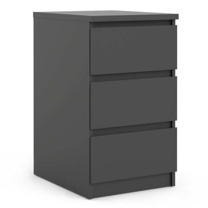 Naia Bedside 3 Drawers in Black Matt - UK