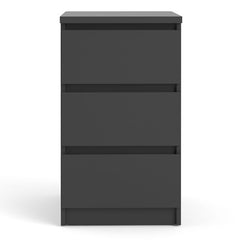 Naia Bedside 3 Drawers in Black Matt - UK - Furniture One Shop