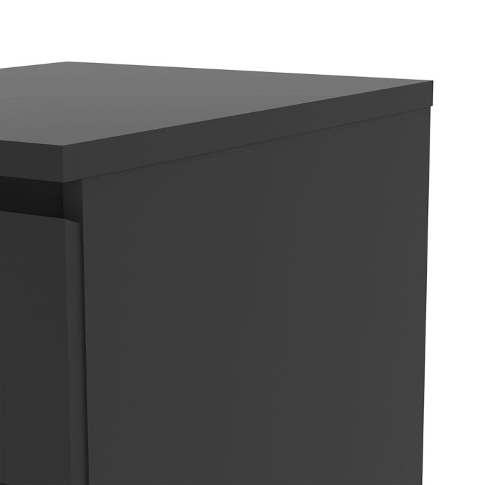 Naia Bedside 3 Drawers in Black Matt - UK