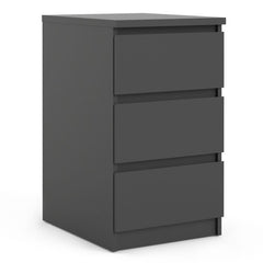 Naia Bedside 3 Drawers in Black Matt - UK - Furniture One Shop