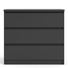 Naia Chest of 3 Drawers in Black Matt - UK - Furniture One Shop