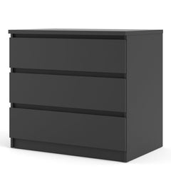 Naia Chest of 3 Drawers in Black Matt - UK - Furniture One Shop