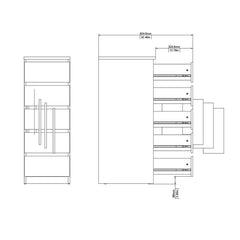 Naia Narrow Chest of 5 Drawers in Black Matt - UK - Furniture One Shop